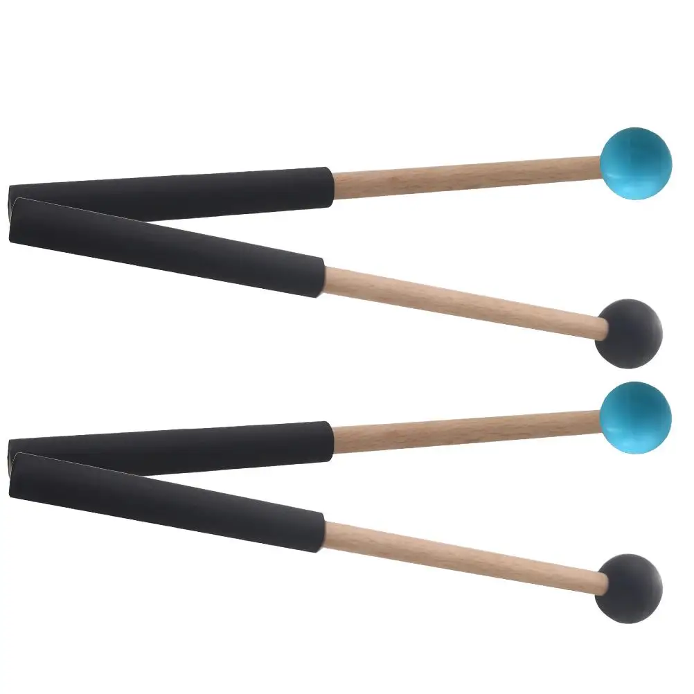 

2 Pairs Drumsticks Universal Drum Mallets Wooden Rubber Mallets Smooth Tongue Drum Percussion Instruments Practice