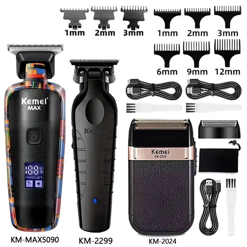 

Kemei Km-MAX5090 Km-2299 Km-2024 Триммер для волос Электрическая машина для стрижки волос Машинка для стрижки волос Парикмахерская Беспроводная машинка для стрижки волос для мужчин