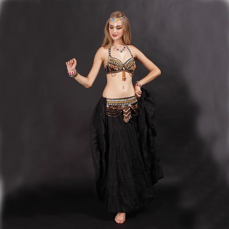 Tribal Style Belly Dance Costume 2 Pics Bra&Belt 34B/C 36B/C 38B/C Bra Oriental Dance Beaded Bra And Belt