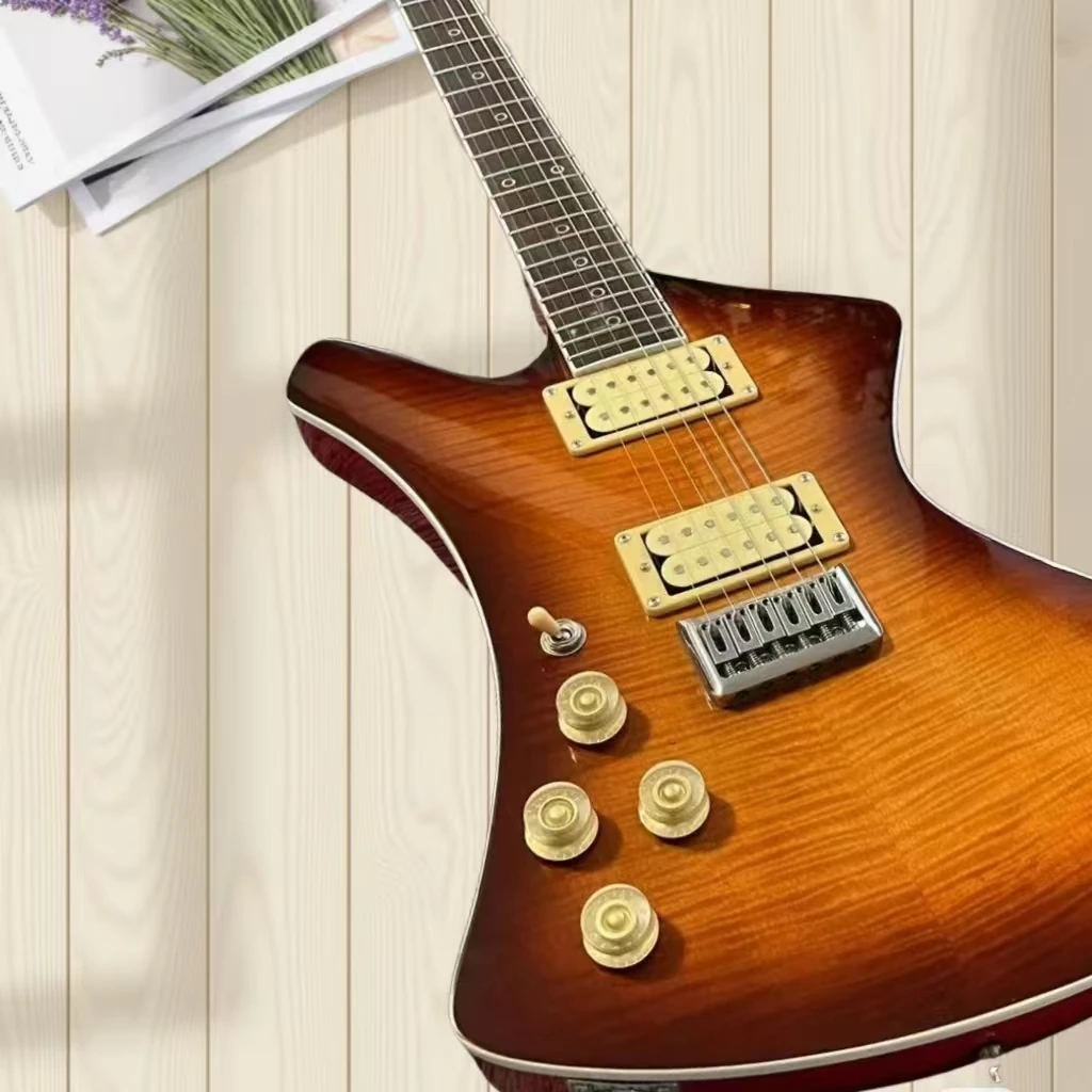 

Special-shaped flame maple top 6-string electric guitar, customizable in various colors