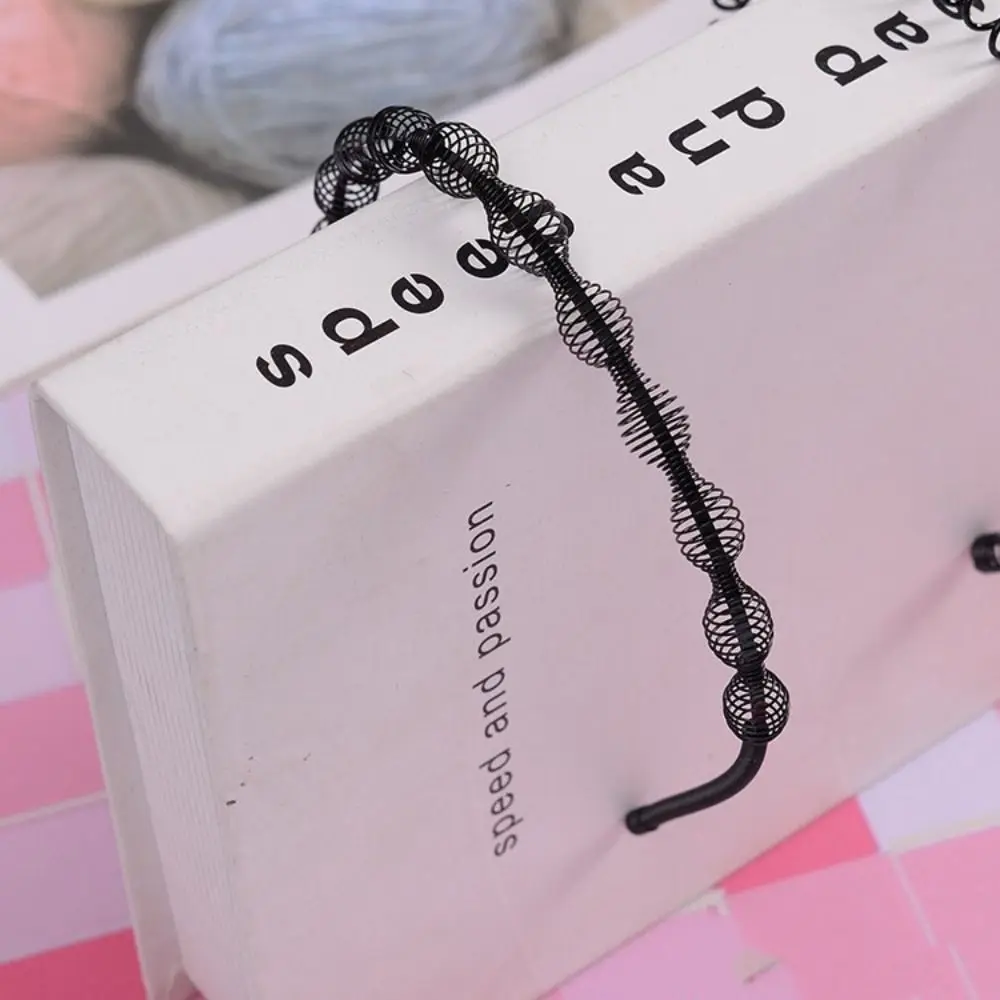 

Cross Wave Shape Headband Double Layer Spring Shape Thin Metal Hair Hoop Headwear Hair Accessories Men Hair Bands Wash Face