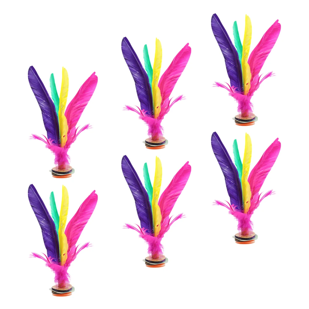 

6 Pcs Colored Shuttlecock Chinese Flying Badminton Led Anti Wind Shuttlecocks Jianzi Kick Rebound Manual Student