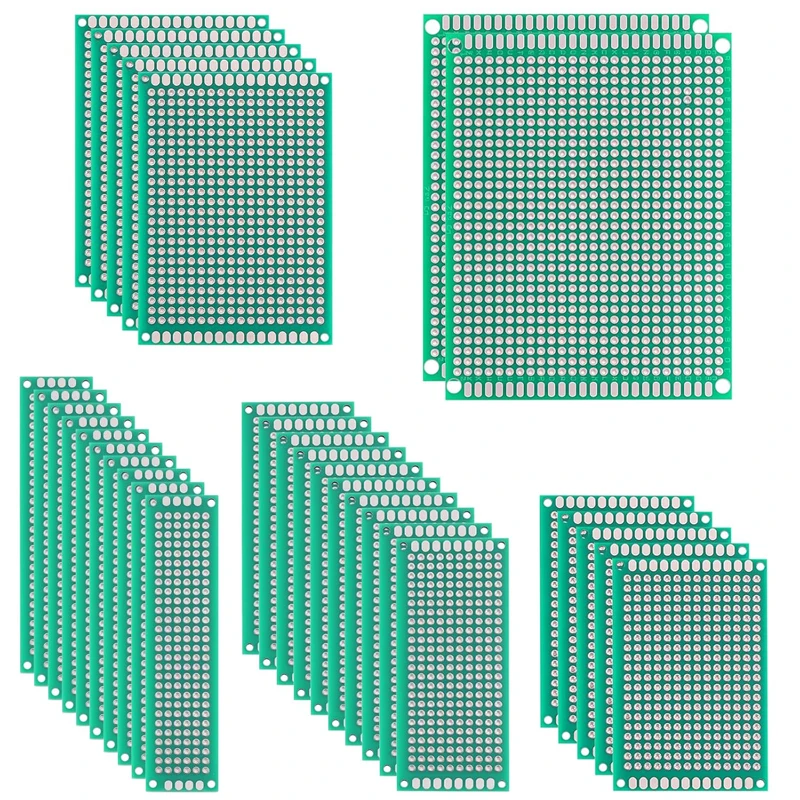

10 шт. двухсторонняя печатная плата, зеленая печатная плата, прототип печатной платы для электронных проектов DIY