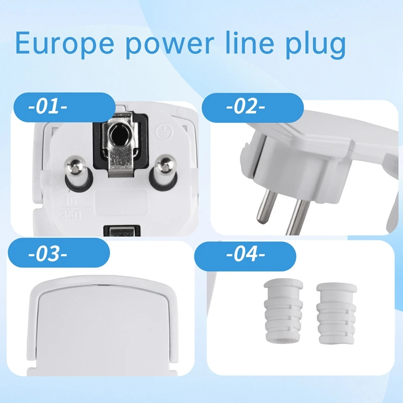 2pcs White Schuko Angled Plug Flat, Schuko Flat Plug 250 V (16 A), Schuko Plug, Schuko Plug Flat, Eu Plug-A62I