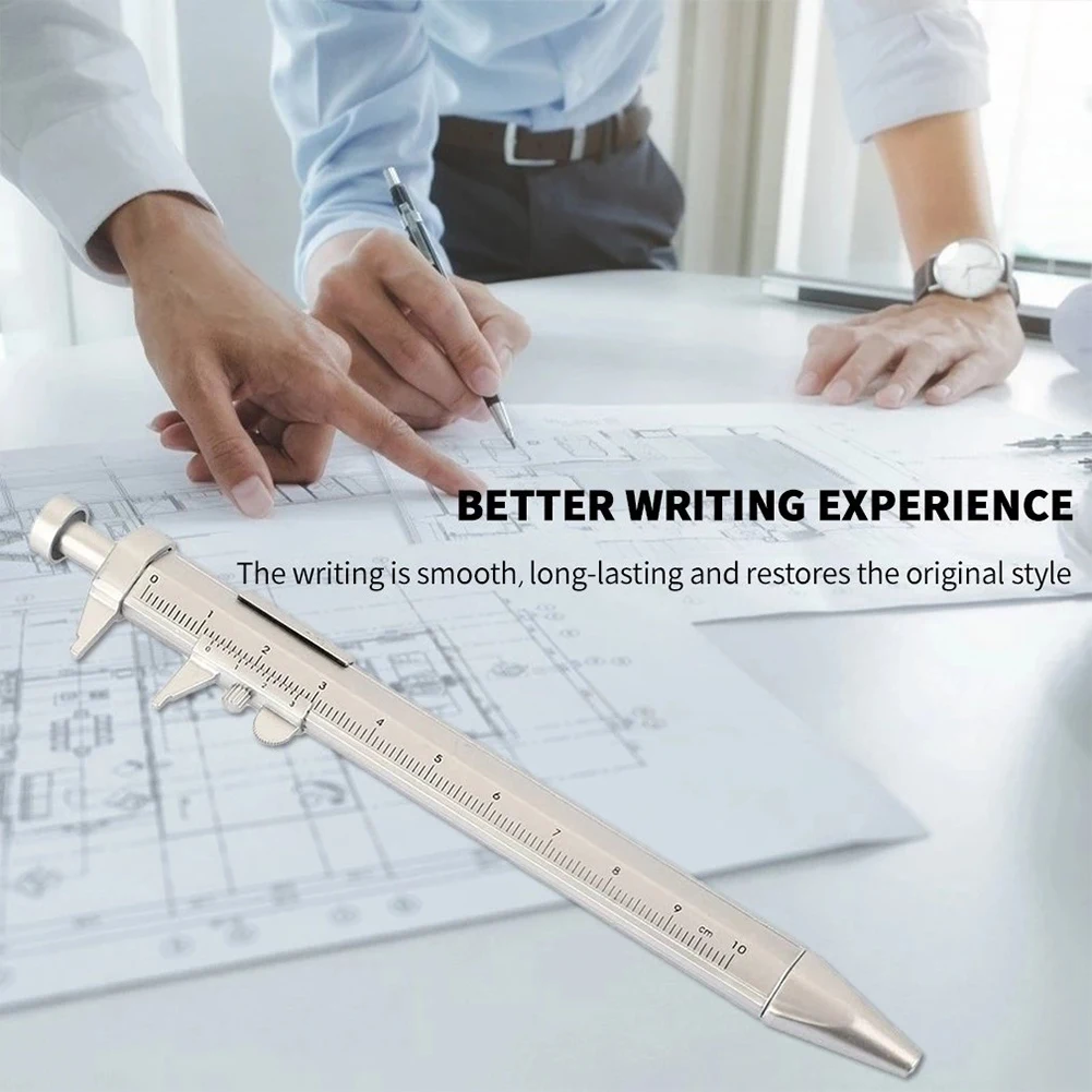 

3pcs 15cm Vernier Caliper Ballpoint Pen Black/blue Refill Slide Caliper For Office School Woodworking Home Hand Tool