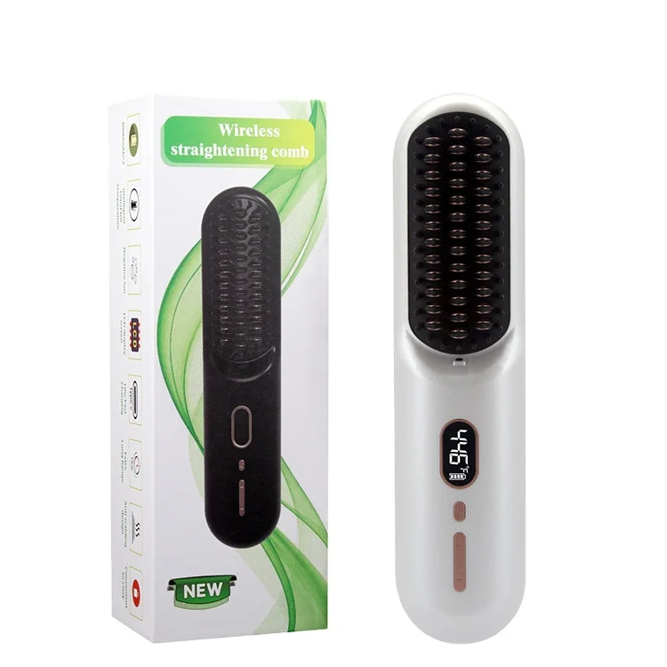 

Оптовая портативная беспроводная расческа для горячих волос, электрическая щетка-выпрямитель 2 в 1, щетка-выпрямитель для волос