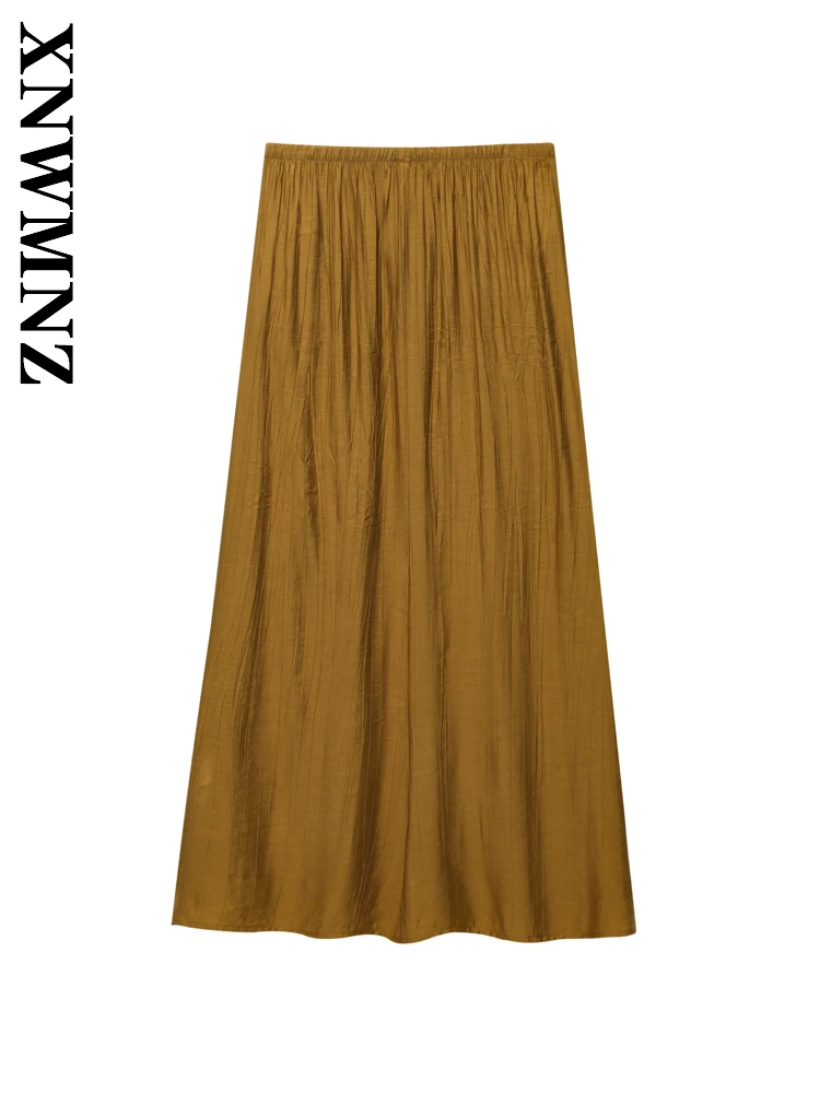 XNWMNZ 2025, Sommer, neue Damenmode, Urlaub, Rock mit Batik-Taille, schicker Damen-A-Linien-Rock, Boho-Midi