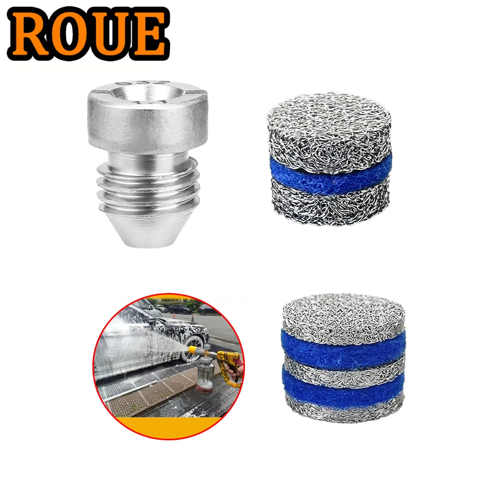 

Universal 0.9mm~1.3mm Thread Snow Foam Orifice Stainless Steel Nozzle Tips Three-layer and Five-layer Foam Mesh for Car Cleaning