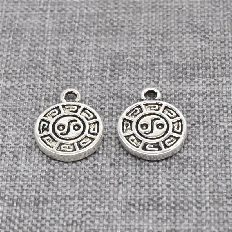 2 Pieces Chinese Feng Shui Tai Chi Charms Double Sided in 925 Sterling Silver for Necklace and Bracelet Making