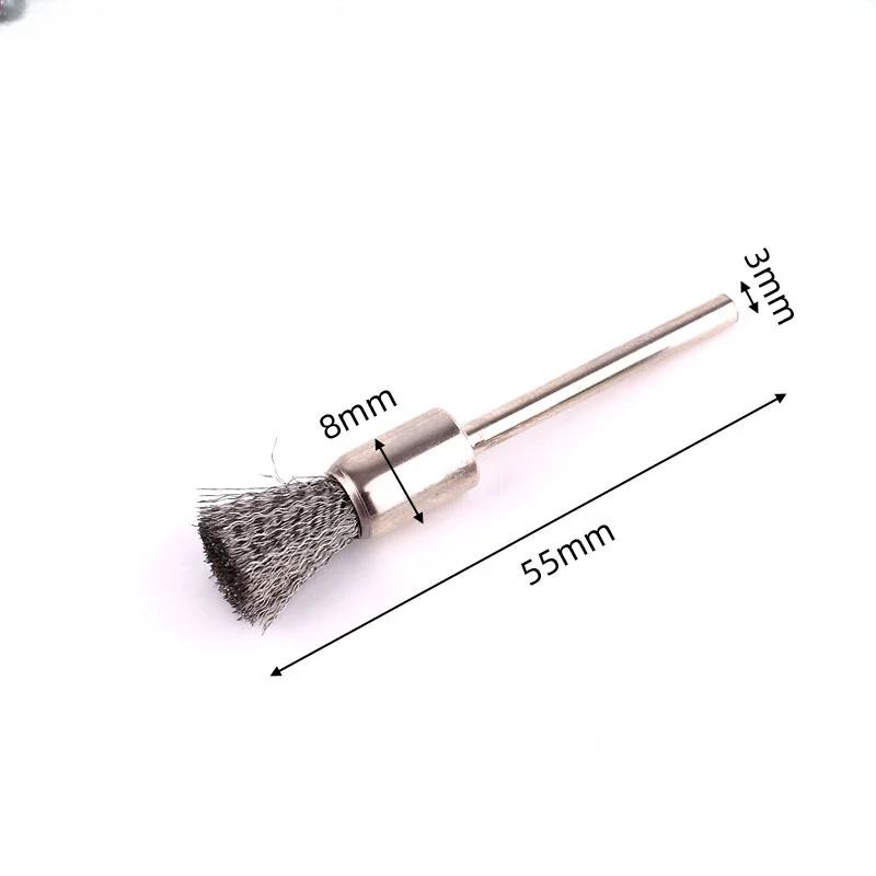 Roda de arame Cup Brush Set, Broca Polimento Dremel Ferramentas, 3mm Shank para Power Die Grinder, Ferramenta Elétrica Abrasiva Rotativa