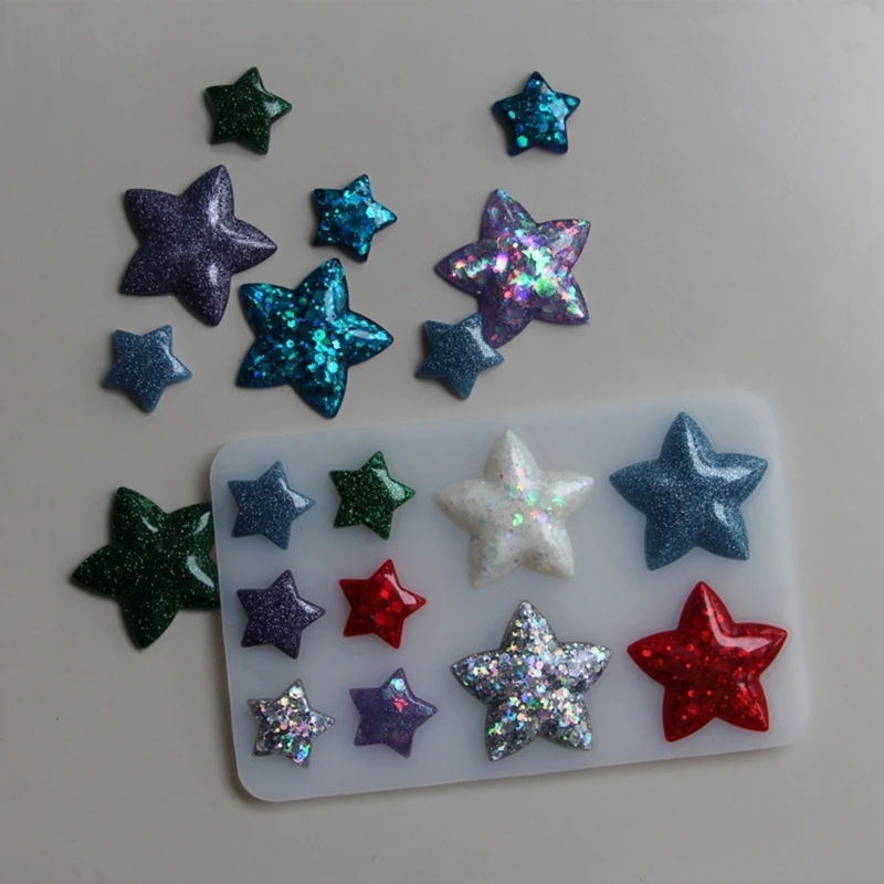 

3D Jelly Star Epoxy Resin Mold 3D Large Silicone Molds Handmade Hanging Pendant Jewelry Making Ornaments DIY Crystal Crafts