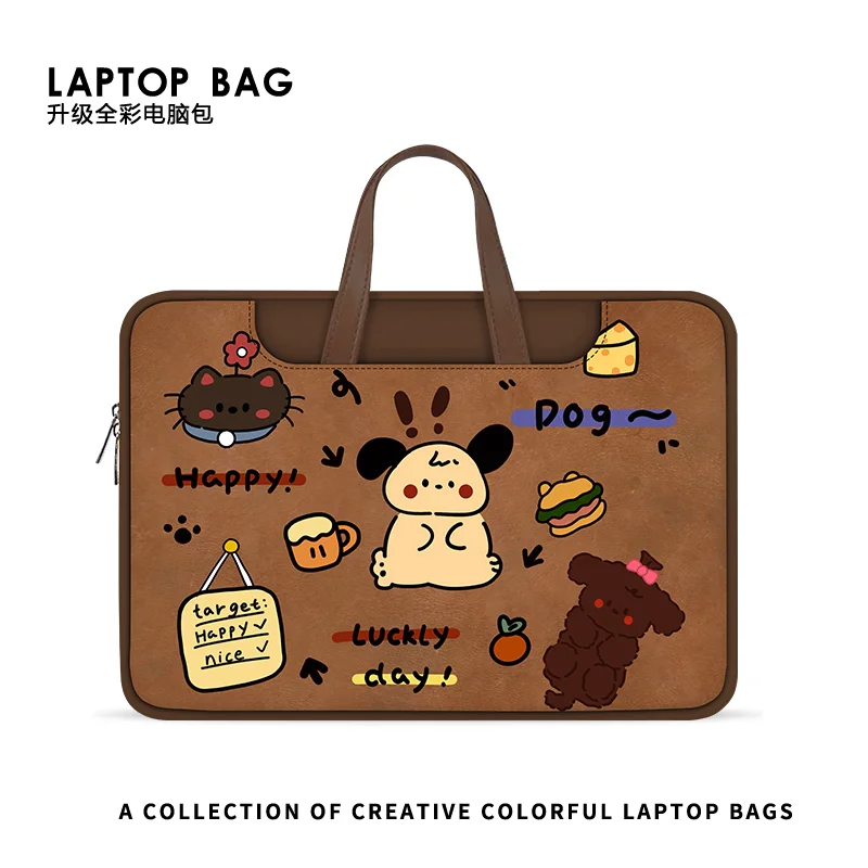 

Cartoon Dog Cat Laptop Bag Laptop Sleeve Laptop Protective Case for Macbook12 13 14 15 16 Inch Macbook Air Asus Huawei Briefcase