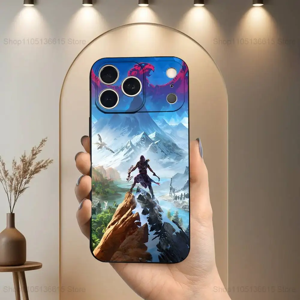 حافظة ألعاب H-Horizon Z-Zero D-DAWN لهاتف iPhone 17,16,15,14,13,12,11 Air,Plus,Pro Max,XS,X,XR,SE,Mini,8,7,غطاء أسود من السيليكون الناعم