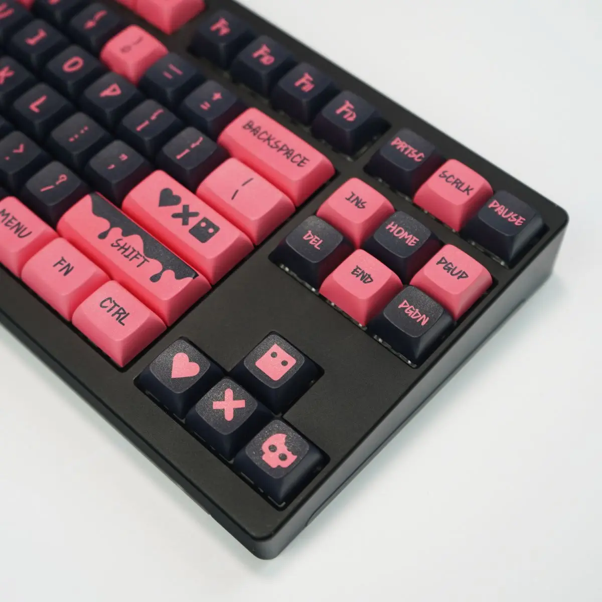 Imagem -02 - Keycaps Personalizados para Teclado Mecânico Xda Profile Keycaps Preto Rosa Perfil Xda Dye-sub Pbt mx Switch 61 64 68 68 130 Set