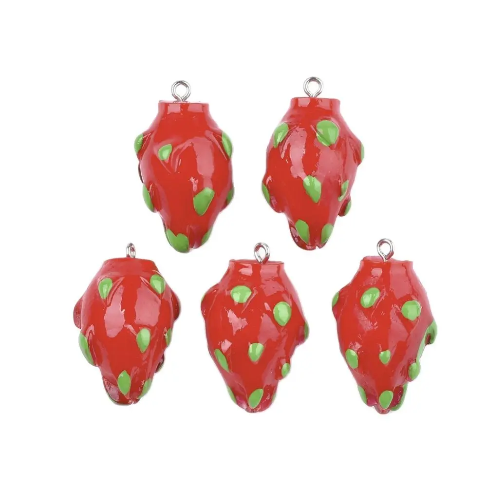 100pcs Resin Pitaya Pendants Cute Imitation Food Style Pendant for Jewelry Making DIY Bracelet Necklace Decor Accessories