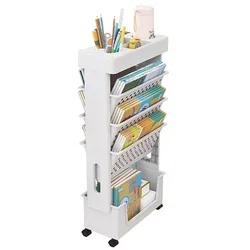 Multi Functional Mobile Rotating Bookshelf For Children's Books Toys Picture Books Storage Shelves Household Bookshelves