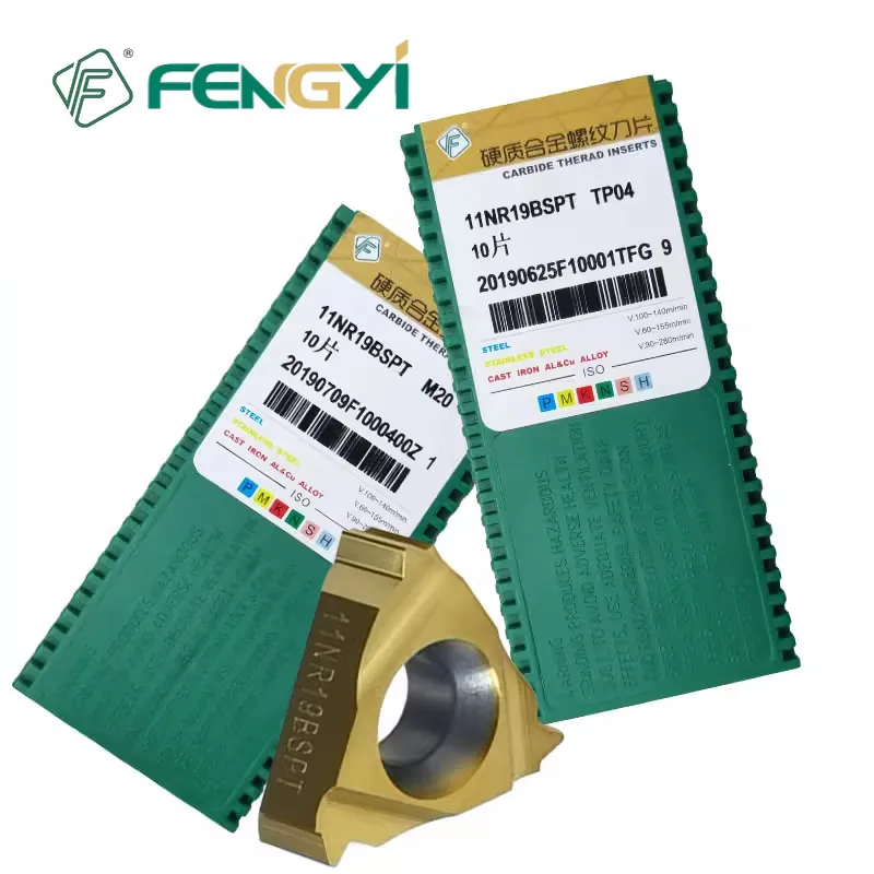 10pcs Fengyi Thread Turning Inserts 11IR 16ER28 19 14 11BSPT M20 TP04 External Internal 55° British Standard Pipe Full Profile