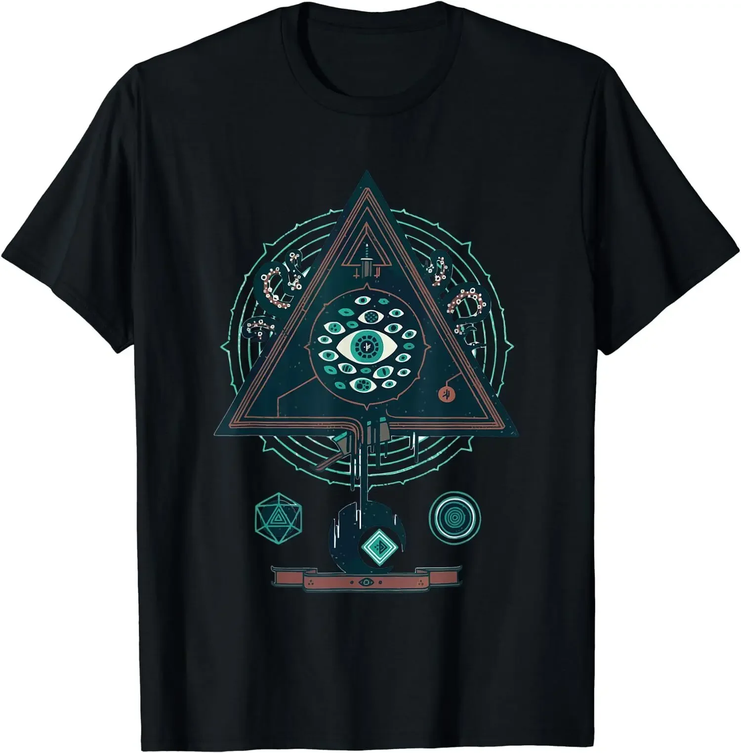 Novelty Illuminati All-seeing Eye Symbol T-Shirt 100% Cotton O-Neck Summer Short Sleeve Casual Mens T-shirt Size S-3XL