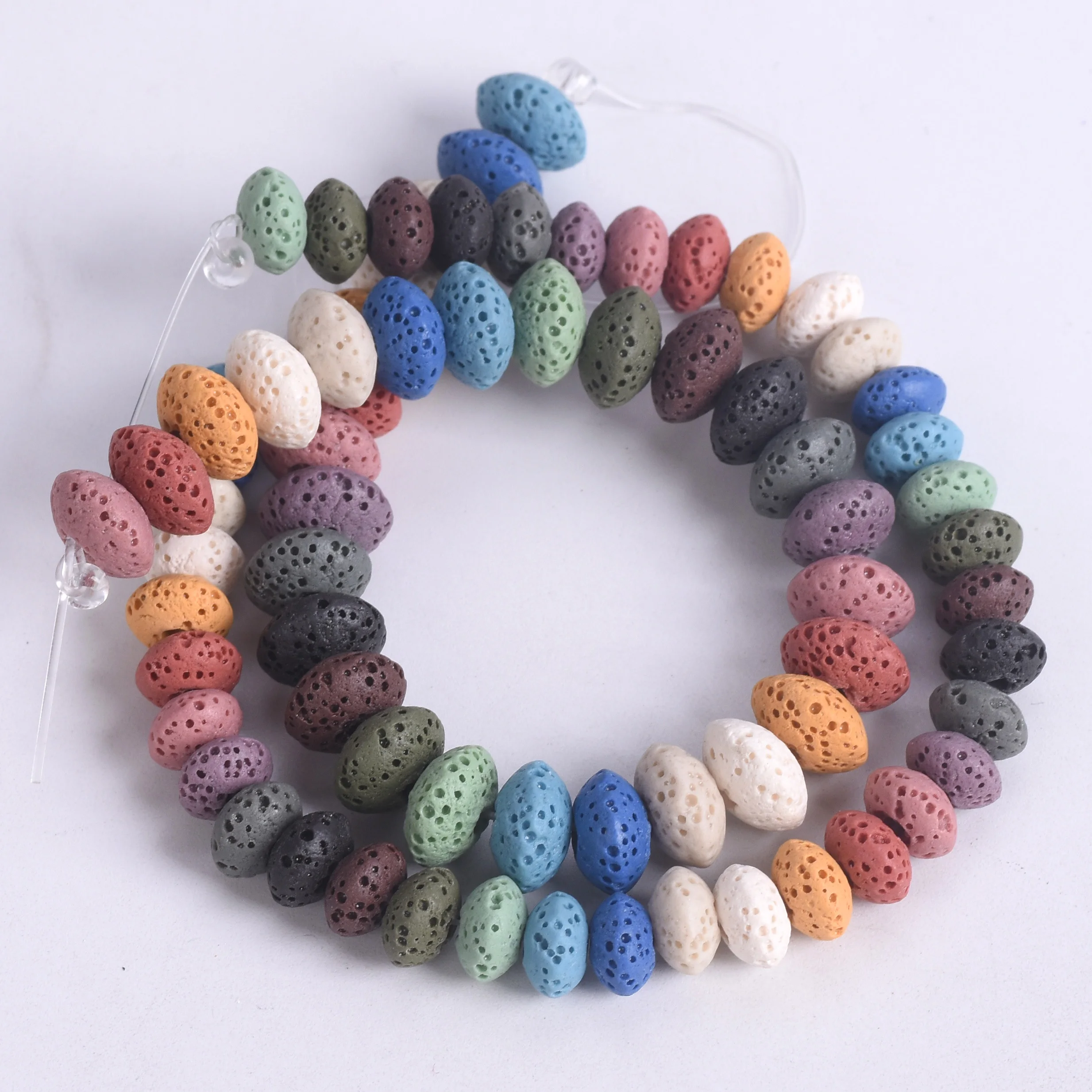 1 Strand Natural Volcano Lava Stone 5x8mm 6x10mm Rondelle Crafts Beads Lot For Jewelry Making DIY Bracelet Findings