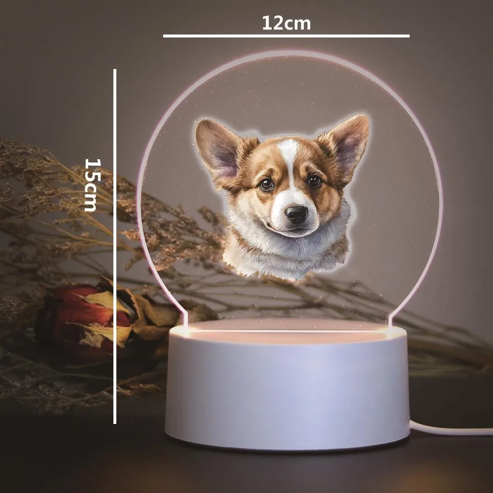 Corgi quarto luzes da noite decoração do quarto das crianças presente de aniversário led night light para casa luz da noite das crianças