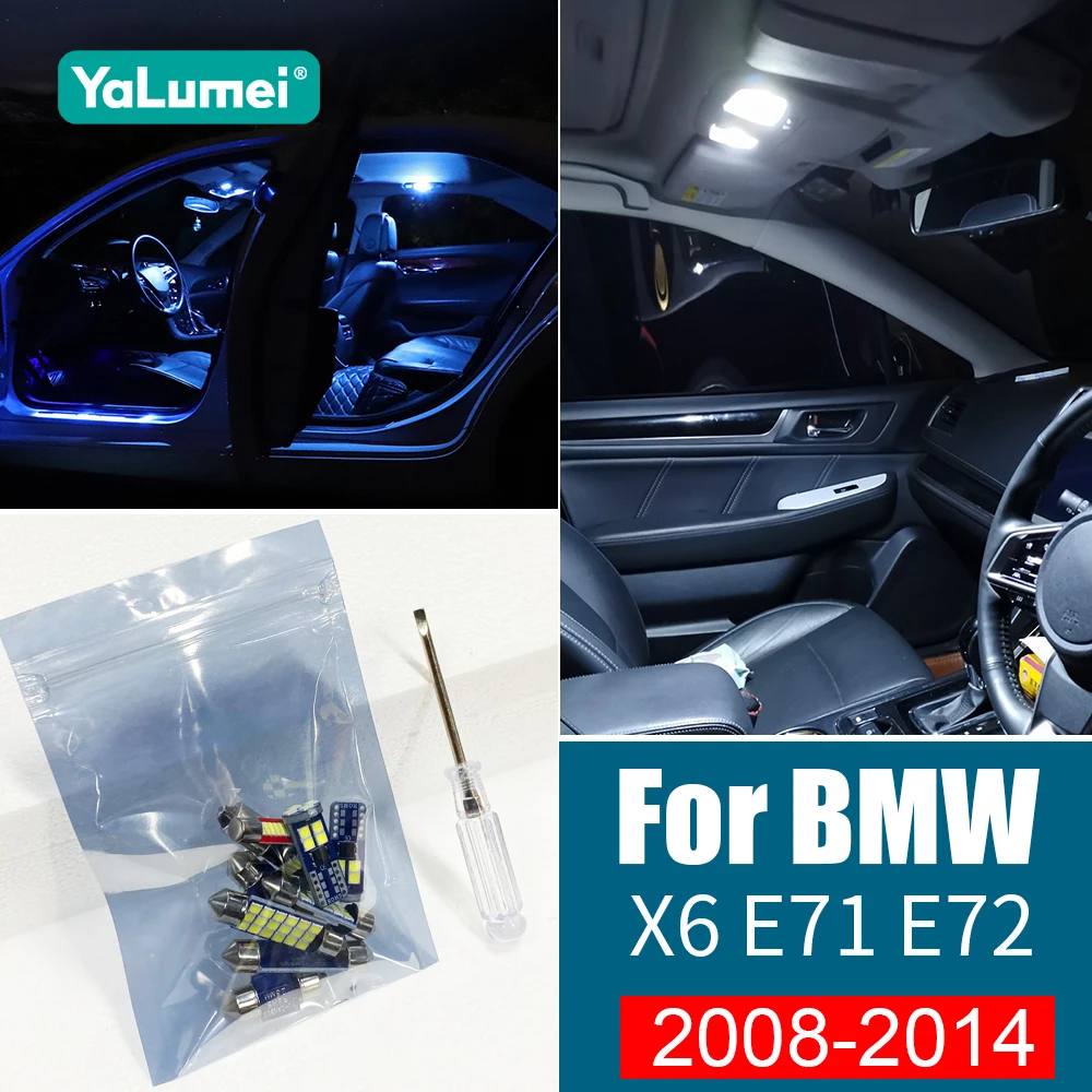 

For BMW X6 E71 E72 2008 2009 2010 2011 2012 2013 2014 Canbus 8PCS Car LED Interior Dome Reading Lights Trunk Light Accessories