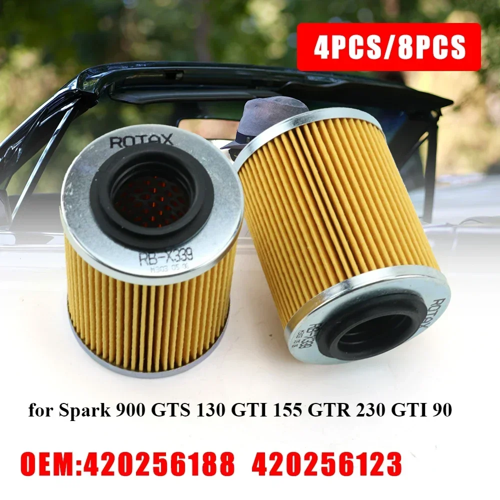 4PCS/8PCS 420256188 420956123 Car Oil Filter Element for Spark 900 GTS 130 GTI 155 GTR 230 GTI 90 Rotax GTI SE 130 293300086