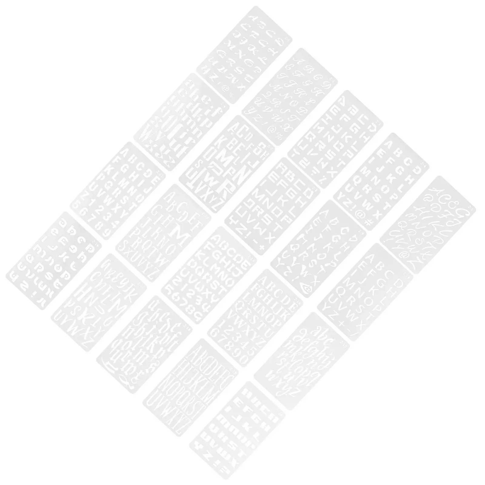 Cursive Letter Stencils 20 Sheets Calligraphy Alphabet Templates Small White Reusable Craft Set