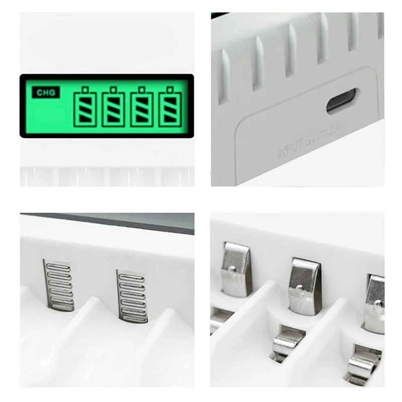【Superdeals】3X cargador de batería inteligente con pantalla LCD con 4 ranuras para pilas recargables AA/AAA Nicd Nimh Nimh AA Cha