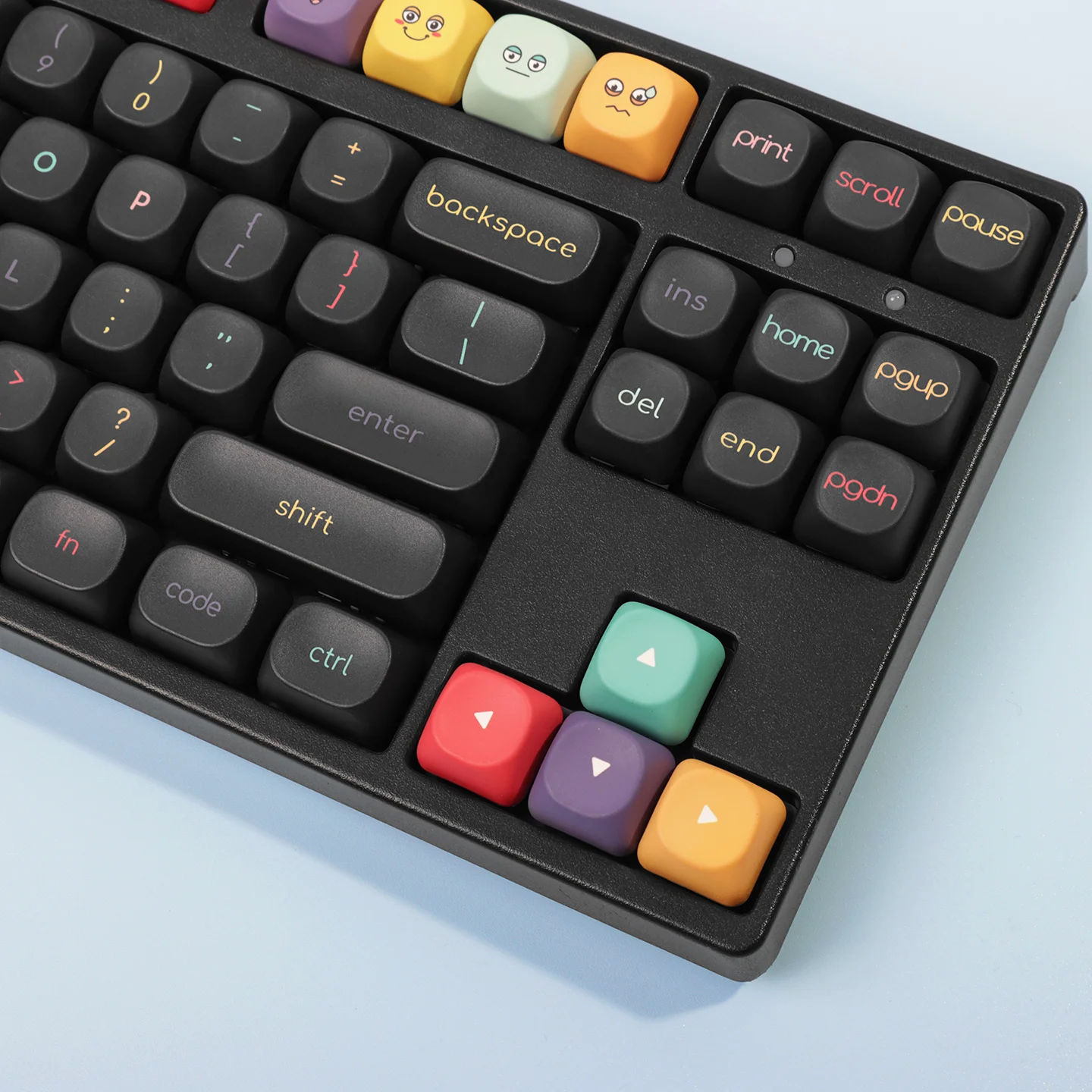 MAIMOOO Simple Black/White Cute Keycap Emotion Monster Theme MOA Round Keycaps Funny Expression PBT Dye Sub Custom Keyboard Caps