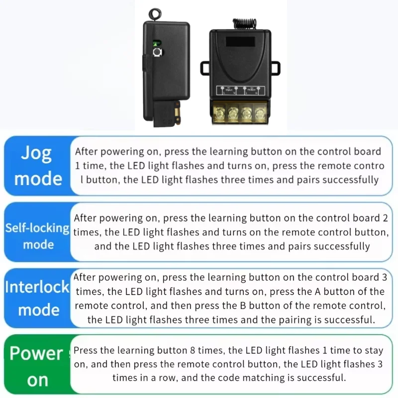 AC 220V 30A 1-Channel 433MHz Wireless Remote Control Switch RF Relay Receiver On/Off Transmitter for Garage Door