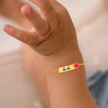 Kişiselleştirilmiş enrbaby adı Bar kimliği bilezik bebek çocuk için, Charms zirkonya el yapımı örgülü bilezik, yeni doğan kızlar doğum günü hediyesi