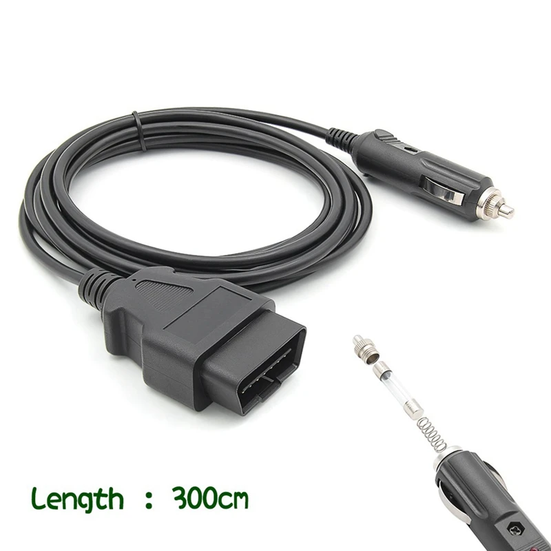 OBD2 Power Supply Cable 16Pin Female To Car Cigarette Lighter 12V DC Power Source OBD 2 Female Connector Cable Adapter Car Parts