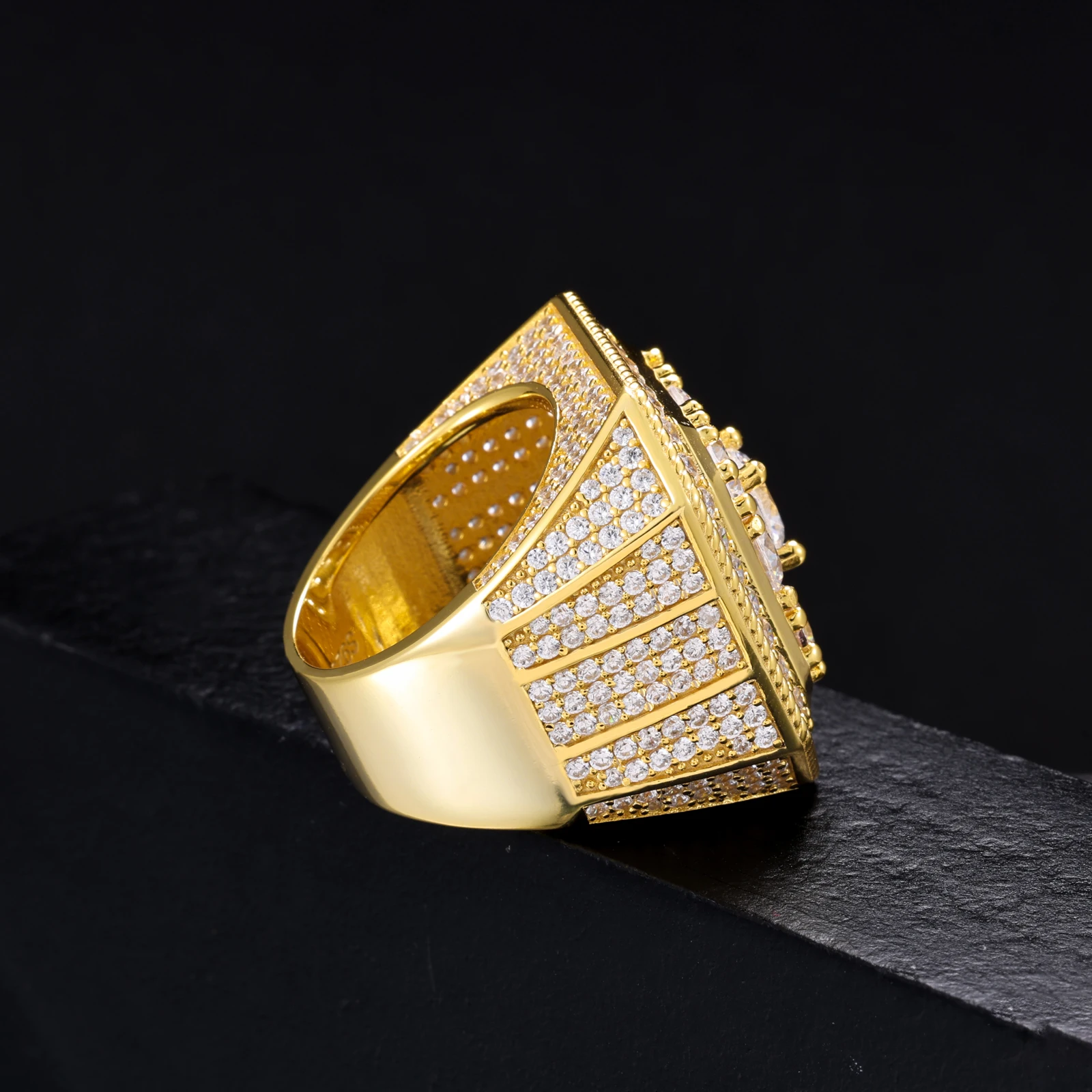 Moissanite Finger Rings Men Certificate Square Couple Ring For Women Luxury 925 Sterling Silver High Quality Hip Hop Jewelry