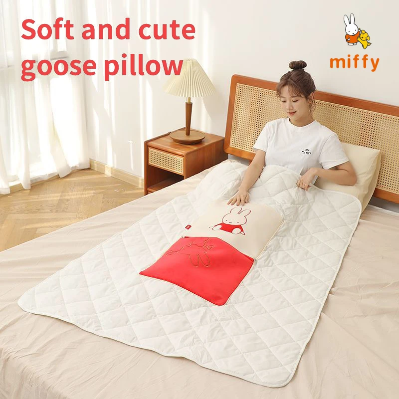 Kawaii Miffy corps oreiller dessin animé créatif Transformable bureau voiture couverture multi-fonctionnel jeter oreiller couette parfait fille cadeau