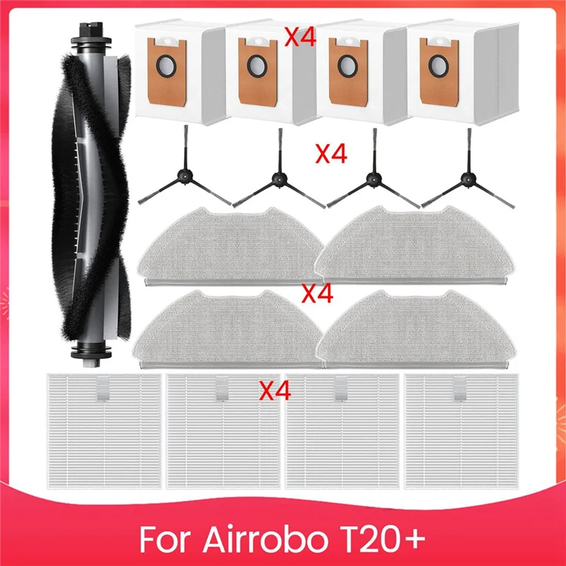 

Запасные части BOFO для робота-пылесоса Airrobo T20+, основная боковая щетка, фильтр Hepa, швабра, тканевые мешки для пыли