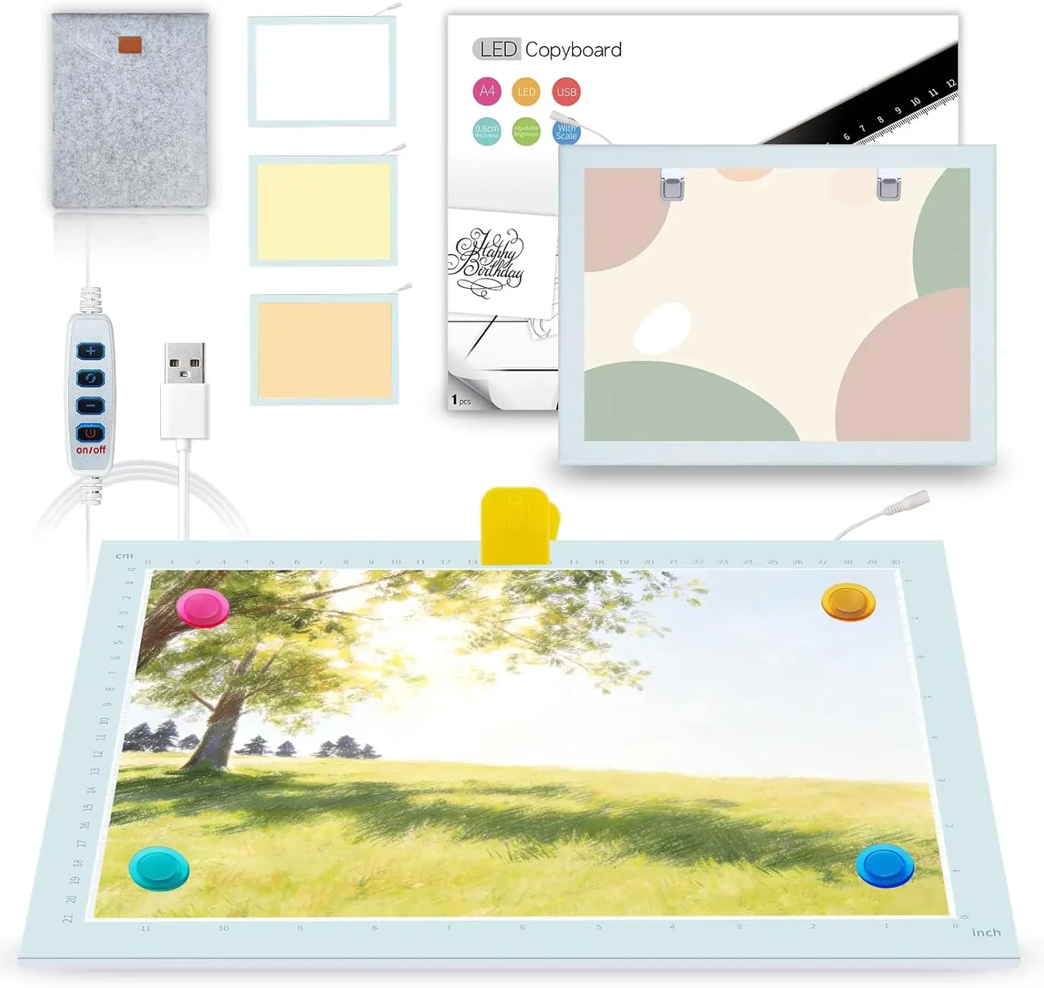 

A4 LED Copy Board Light Tracing Box for Tattoo Transfer, Drawing, Sketching, Animation, Diamond Painting, USB Powered
