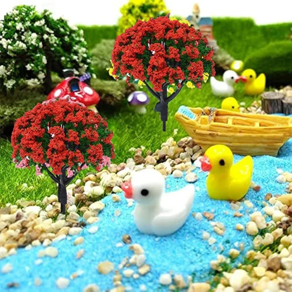 10pcs 1/150 1/100 규모 인공 모델 나무 기차 숲 디오라마 풍경 레이아웃 건물 풍경 액세서리 어린이를위한 장난감