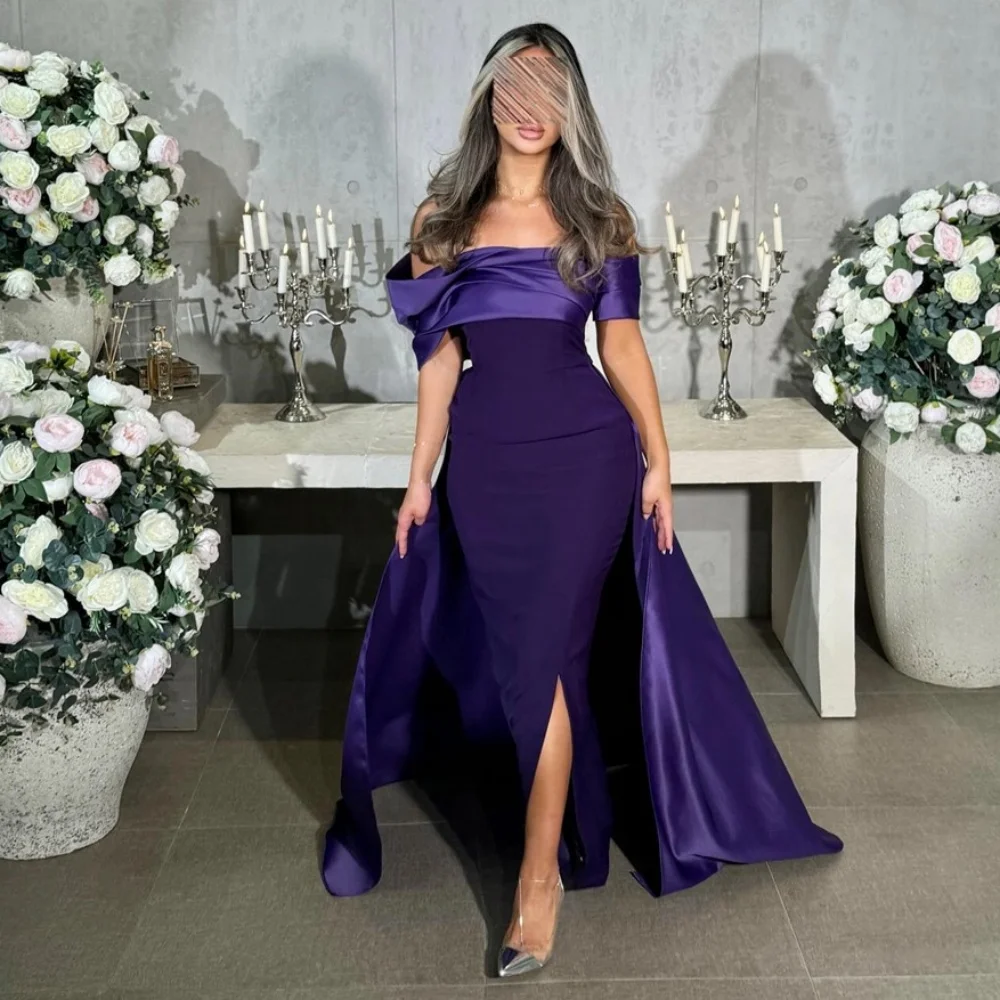 

Customized Evening Dress Women Prom Gown Party Occasion YPMWZX Off-the-shoulder Column Floor Length Skirts Bespoke Dres