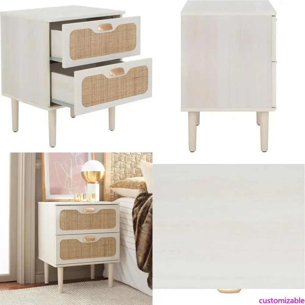 

Комод с двумя ящиками Safavieh Home Collection Irelia из натурального и отбеленного белого ротанга