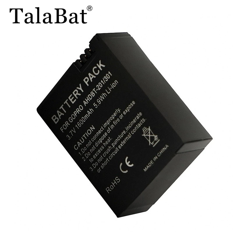 Origin Battery 1600mah AHDBT 301 201 Bateria AHDBT-301 do GoPro Hero 3 Go Pro hero 3 / 3+ Akumulator zastępczy do kamery akcji