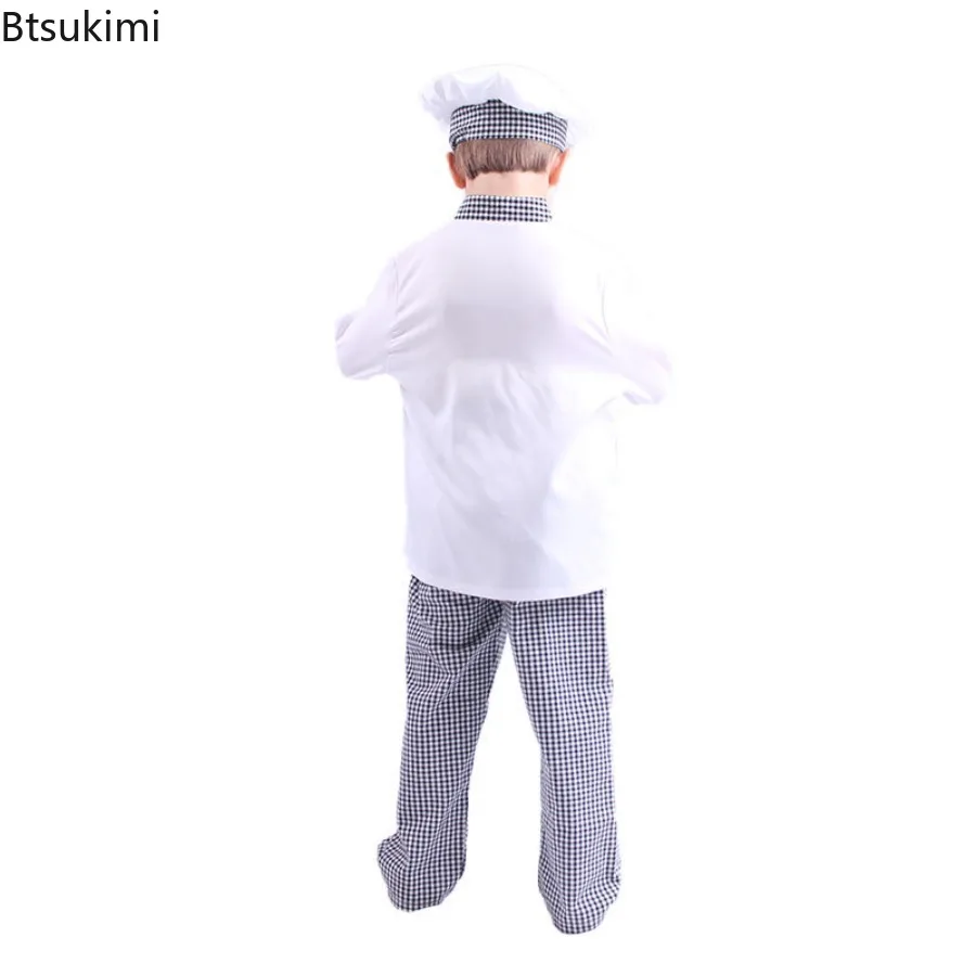Kids Boys Chef Costume Girls Cooking Baking Clothes Children Halloween Chef Costume Set Cook Uniform Carnival Party Fancy Dress view 5
