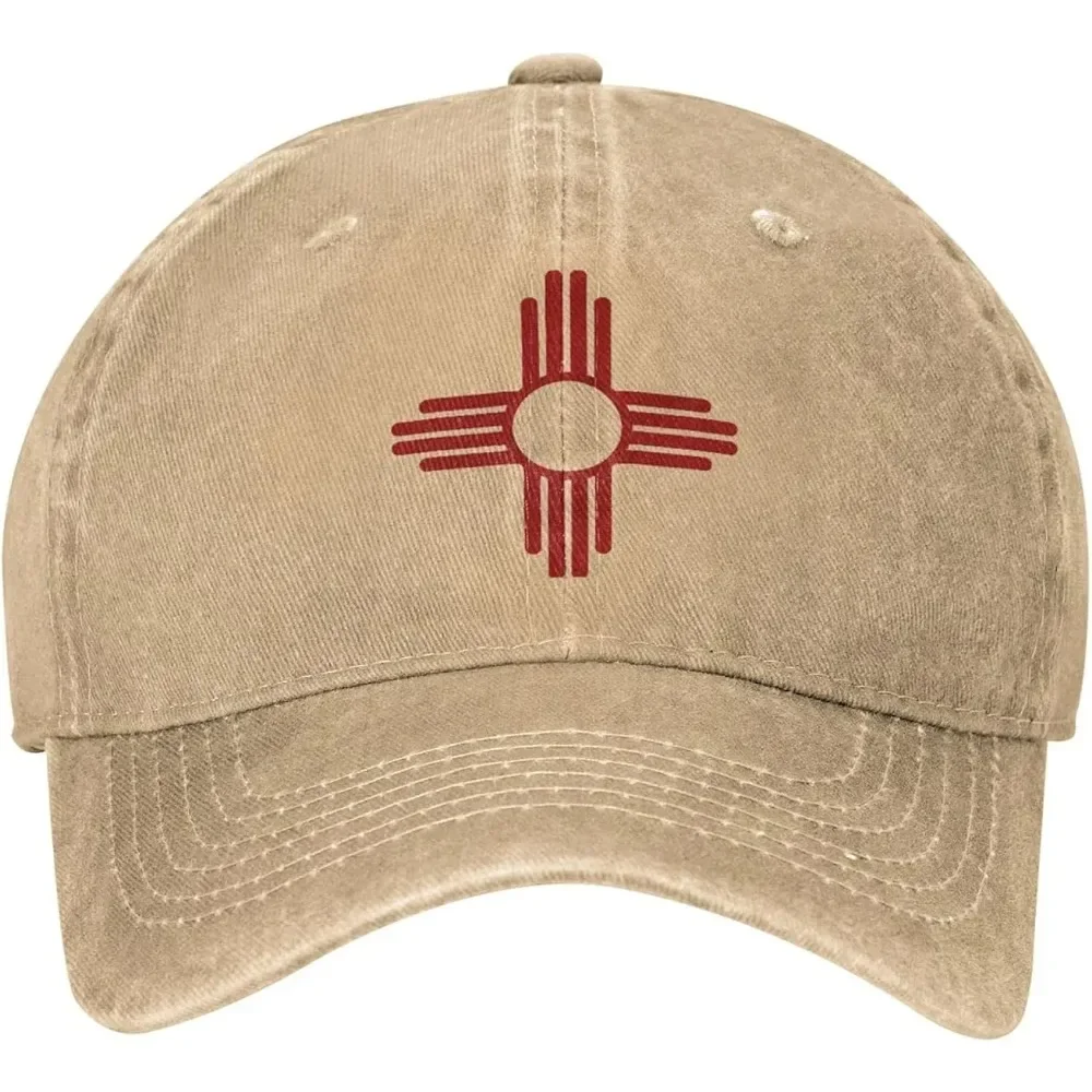 New Mexico Flag Unisex Washed Danln Casual Baseball Cap Adjustable Low Profile Dad Hat GuIfHat