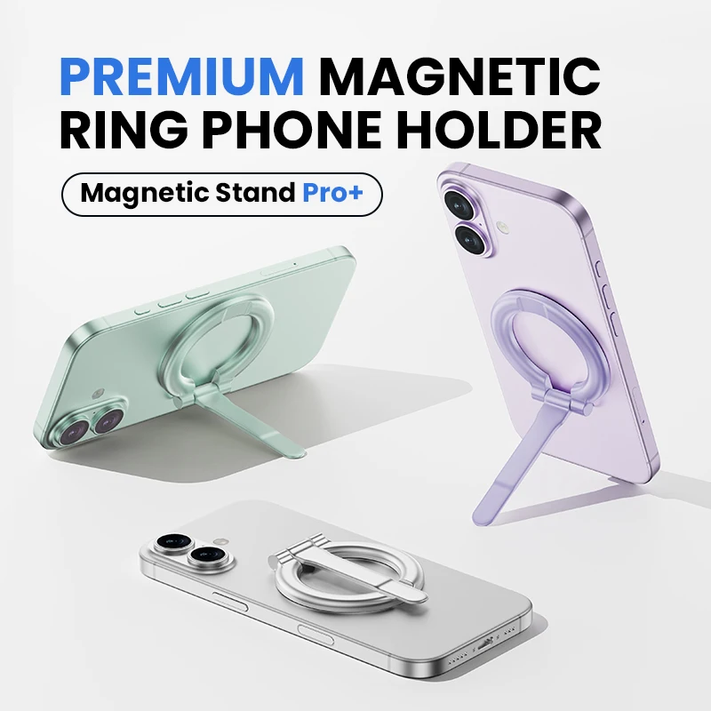 

Ultra-thin Cell Phone Ring Holder Magnetic Ring Foldable Kickstand Magnet Grip Desktop Stand for Phone