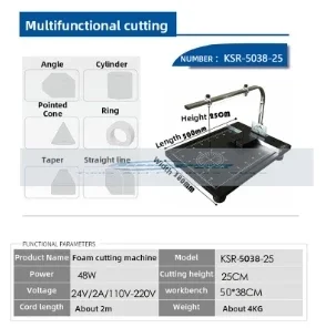 Coupeur de polystyrène à fil chaud pour planche professionnelle, coupe-mousse, outils de chauffage, table, machine de découpe de mousse, prise UE, 220V