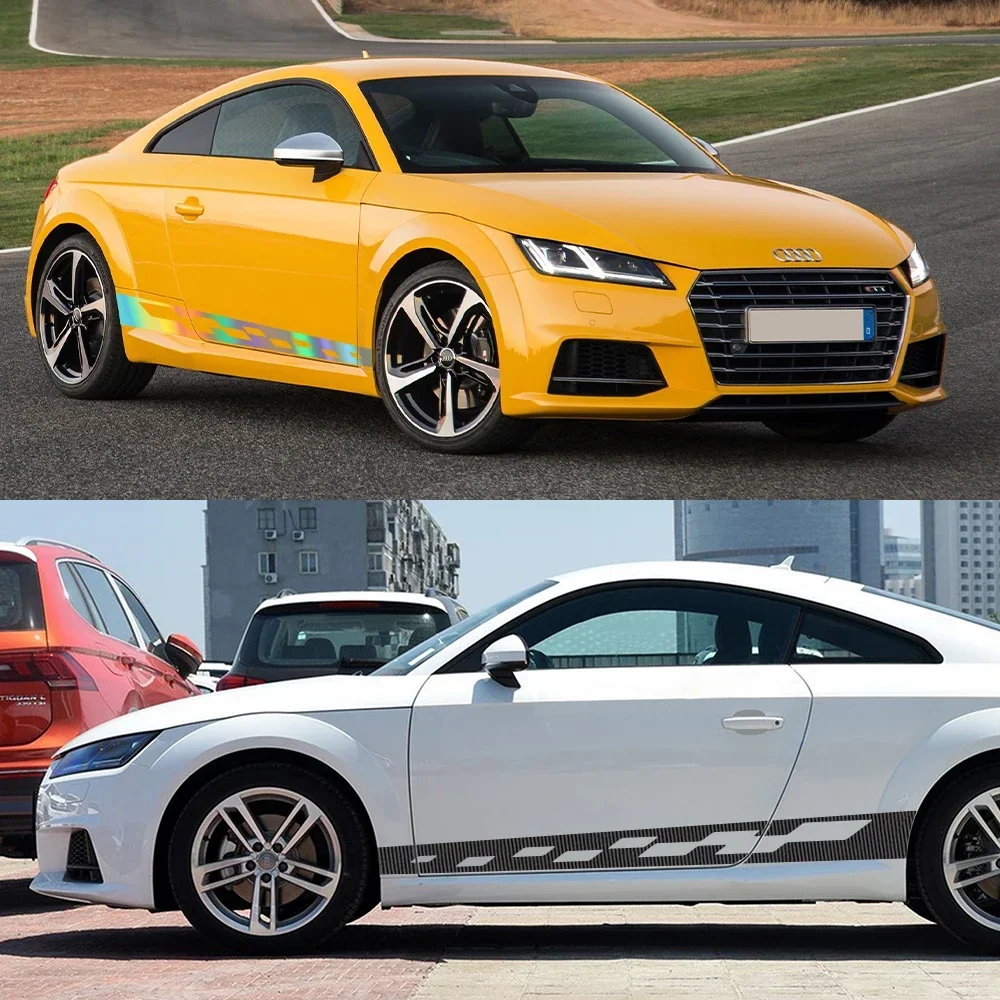 Long Stripes Car Door Side Sticker Auto Decoration Vinyl Decals Accessories For Audi TT 8N MK1 MK2 8J Coupe MK3 8S Roadster TFSI view 4