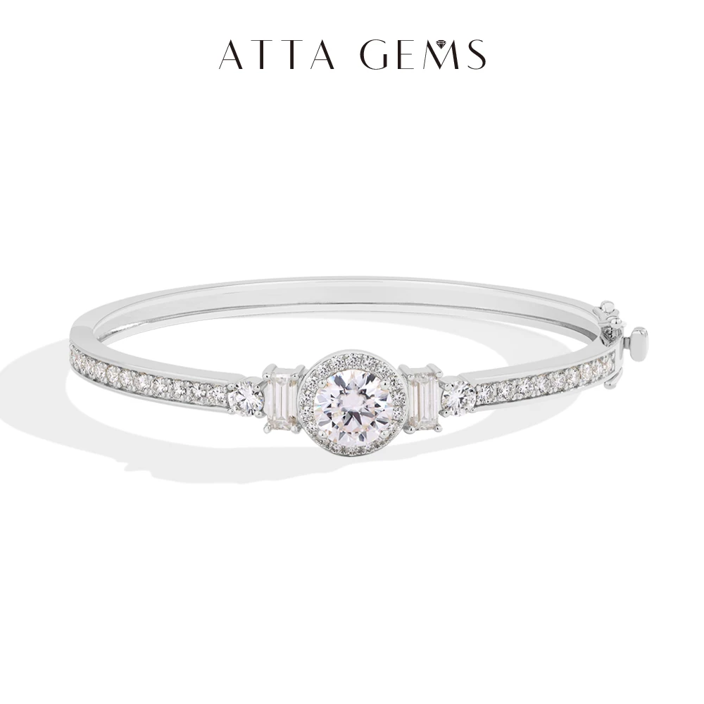 

ATTAGEMS S925 Silver Moissanite Bracelets For Women Men 18K Gold Plated 4.52CTW D VVS1 Diamond Wedding Party Tennis Luxury Gifts