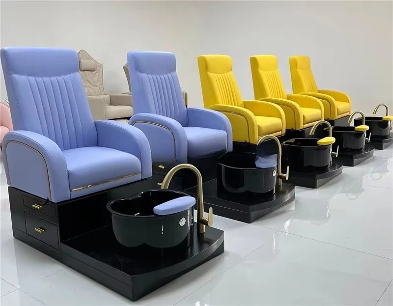 Salon pedicure station contemporary design plumbing foot  mani pedi spa chairs for 2025