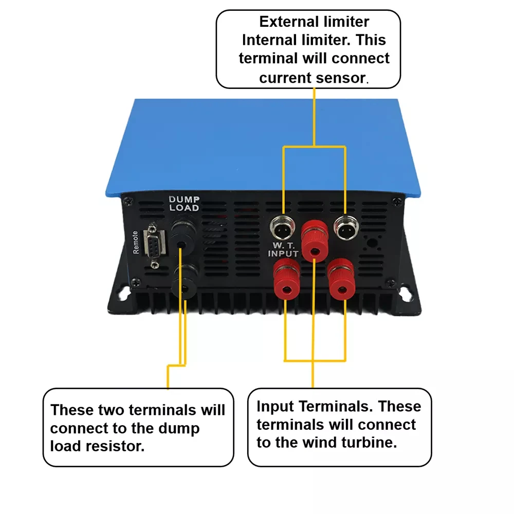 2000W 1000W Wind Power Grid Tie Inverter with Limiter /Dump Load Controller/Resistor for 3 Phase 48v 60v wind turbine generator