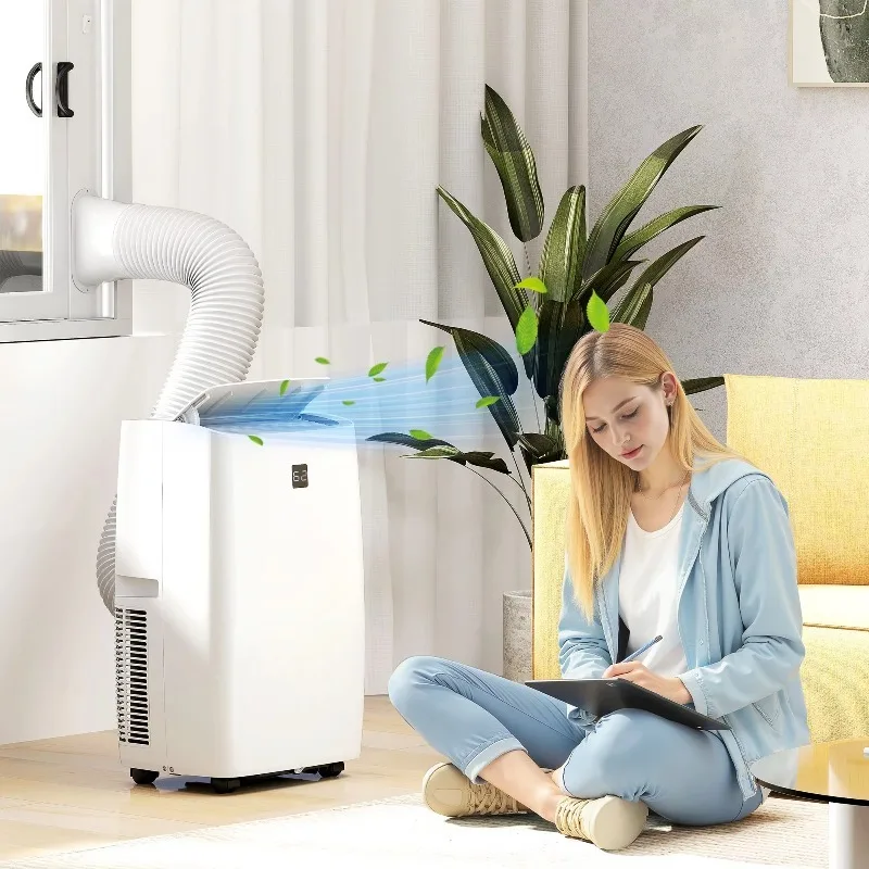 12000 BTU Portable Air Conditioner with Cool Air Dehumidifying Fan 24 Hour Timer UK EU Plug for Room and Vehicle