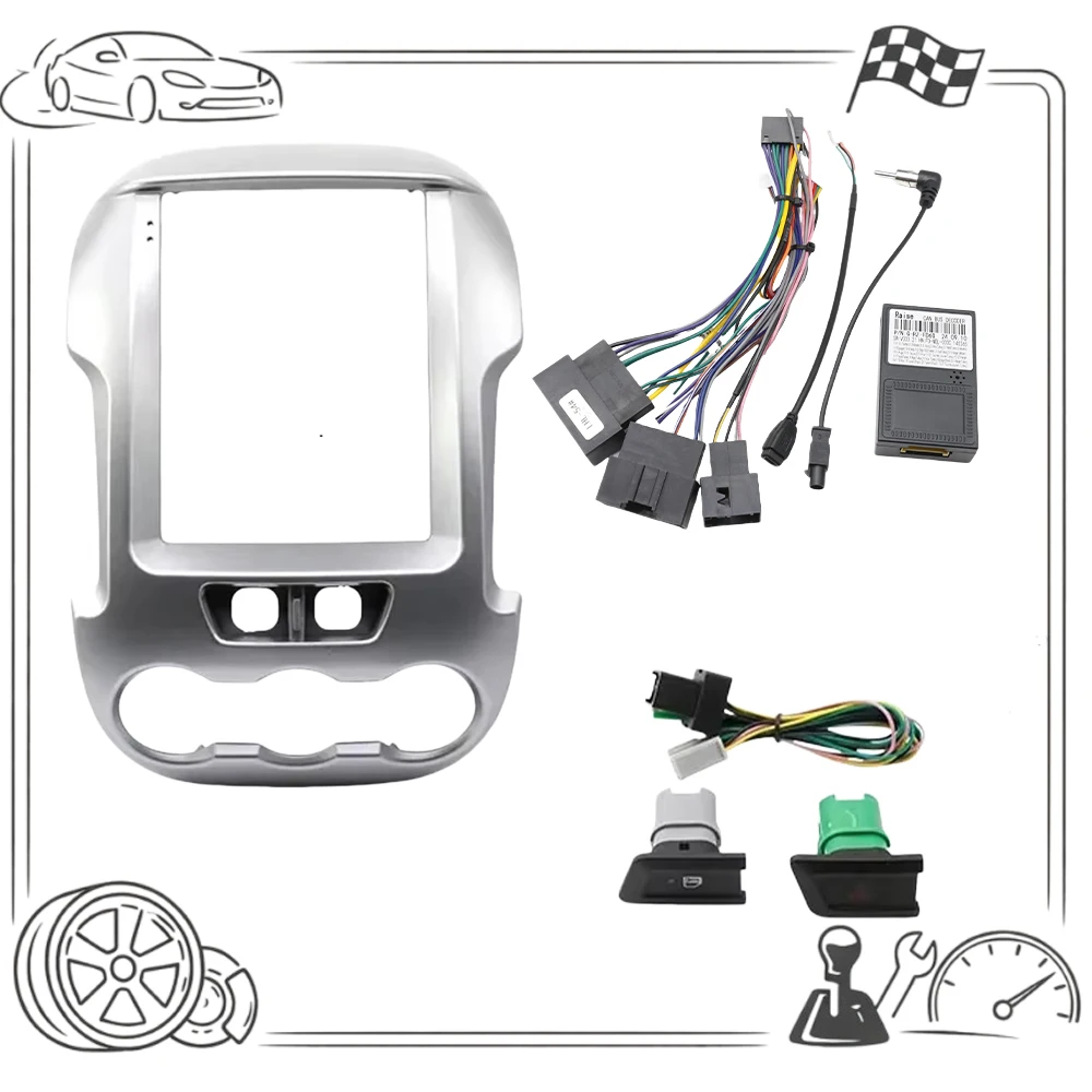 9,7 Zoll 2-DIN Autoradio-Fassadenrahmen im Tesla-Stil für FORD RANGER 2012-2015 Multimedia-Video-Navigations-DVD-Player-Verkleidung – Detail 12
